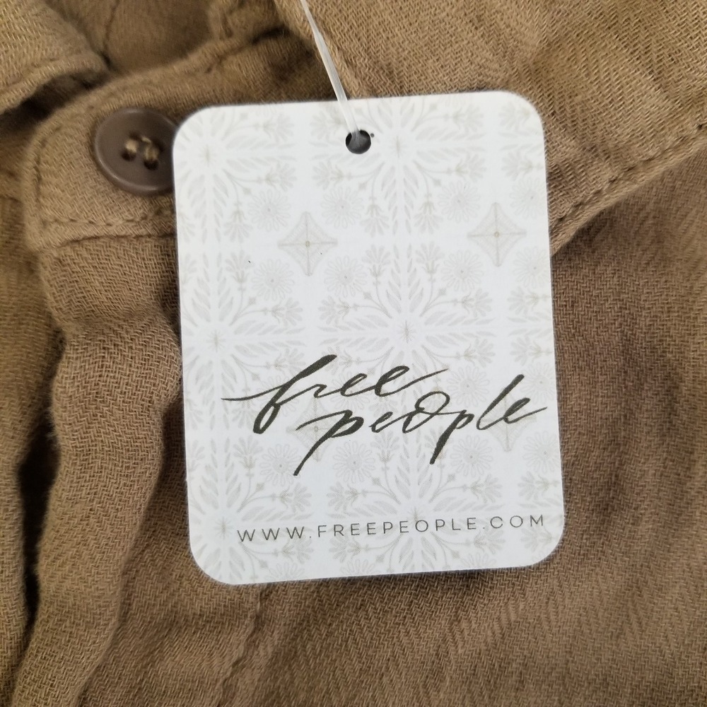 Free People CP Shades Shirt Womens M Brown Marella Button Down Dress Made in USA - Picture 4 of 13